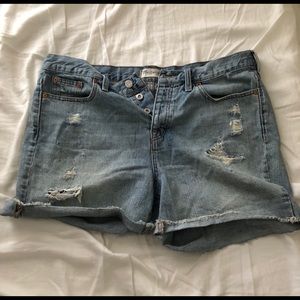 Madewell distressed look denim shorts